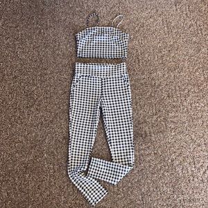 Super soft Plaid tank top and pants set